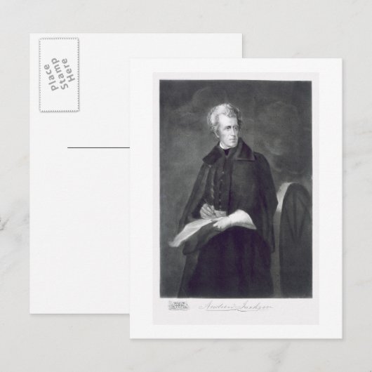 Andrew Jackson, 7e President van de Verenigde Stat Briefkaart (Voorkant / Achterkant)