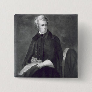 Andrew Jackson, 7e President van de Verenigde Stat Vierkante Button 5,1 Cm