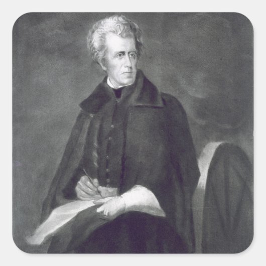 Andrew Jackson, 7e President van de Verenigde Stat Vierkante Sticker (Voorkant)