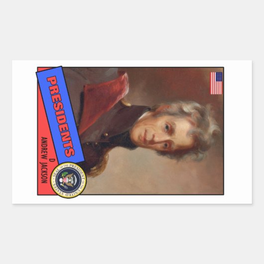 Andrew Jackson Baseball Card Rechthoekige Sticker (Voorkant)