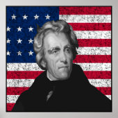 Andrew Jackson en de Amerikaanse vlag — Border Poster (Voorkant)