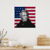 Andrew Jackson en de Amerikaanse vlag Poster (Keuken)