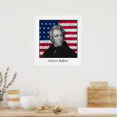 Andrew Jackson en de Amerikaanse vlag Poster (Keuken)