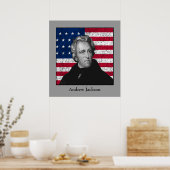 Andrew Jackson en de Amerikaanse vlag Poster (Keuken)