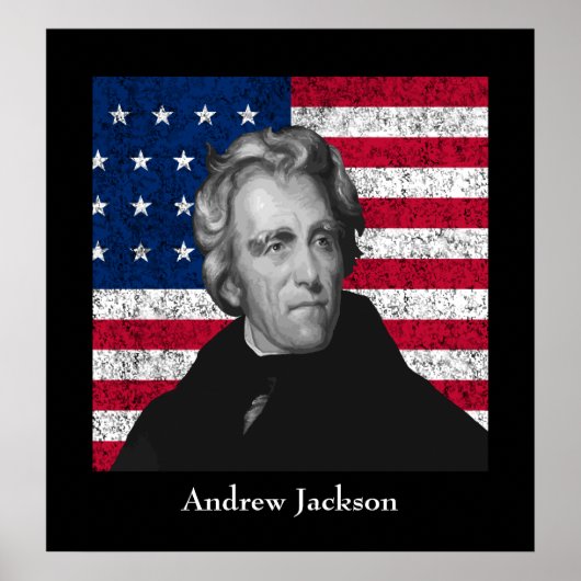 Andrew Jackson en de Amerikaanse vlag Poster (Voorkant)