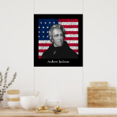 Andrew Jackson en de Amerikaanse vlag Poster (Keuken)