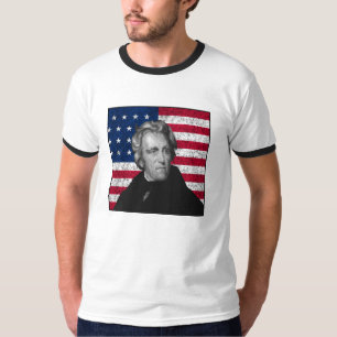Andrew Jackson en de Amerikaanse vlag T-shirt