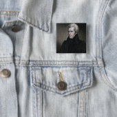 Andrew Jackson (graving) Vierkante Button 5,1 Cm (In situ)
