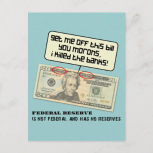 Andrew Jackson ik vermoordde de banken Briefkaart