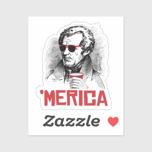 Andrew Jackson 'Merican Party Sticker (Vel)
