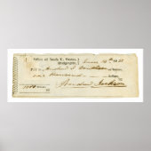 Andrew Jackson Ondertekende cheque van 14 juni 183 Poster (Voorkant)