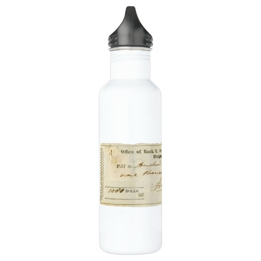 Andrew Jackson Ondertekende cheque van 14 juni 183 Waterfles (Links)