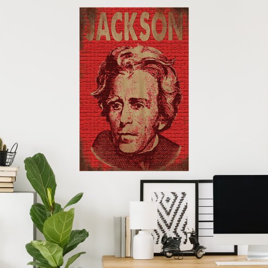 Andrew Jackson Poster (rood) (Thuiskantoor)