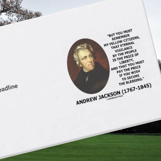 Andrew Jackson Price of Liberty Price Secure Quote Visitekaartje
