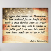 Andrew Jackson Quote Poster (Voorkant)