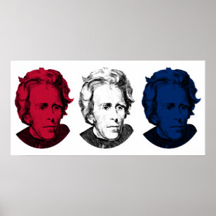 Andrew Jackson Red, White en Blue Poster