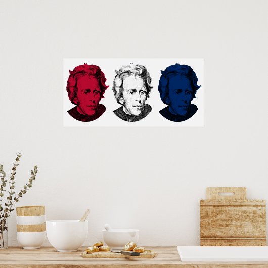 Andrew Jackson Red, White en Blue Poster (Keuken)