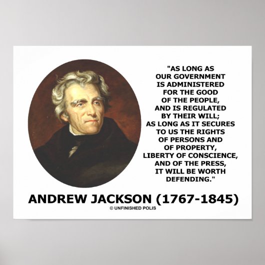 Andrew Jackson Regering Mensen zullen verdedigen Poster (Voorkant)