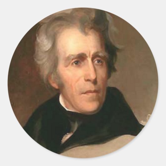 Andrew Jackson Ronde Sticker (Voorkant)