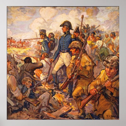 Andrew Jackson Tijdens de strijd om New Orleans Poster (Voorkant)