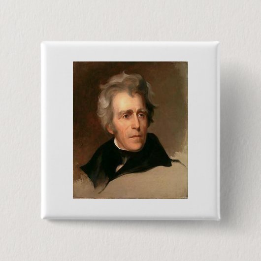 Andrew Jackson Vierkante Button 5,1 Cm (Voorkant)