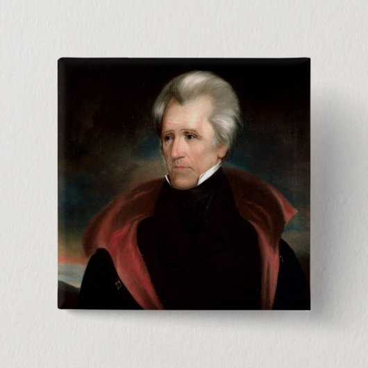 Andrew Jackson Vierkante Button 5,1 Cm (Voorkant)