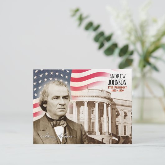 Andrew Johnson - 17e President van de VS Briefkaart (Staand voorkant)