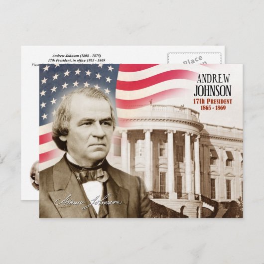 Andrew Johnson - 17e President van de VS Briefkaart (Voorkant / Achterkant)
