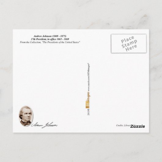 Andrew Johnson - 17e President van de VS Briefkaart (Achterkant)