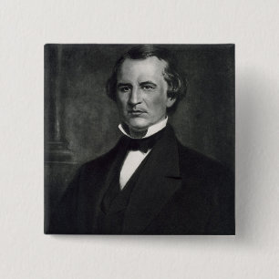 Andrew Johnson (1808-75), 17e President van de Ver Vierkante Button 5,1 Cm