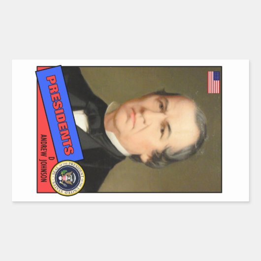Andrew Johnson Baseball Card Rechthoekige Sticker (Voorkant)