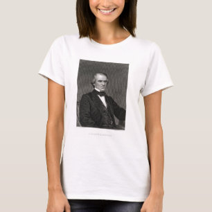 Andrew Johnson, gegraveerd op een foto van Thom T-shirt