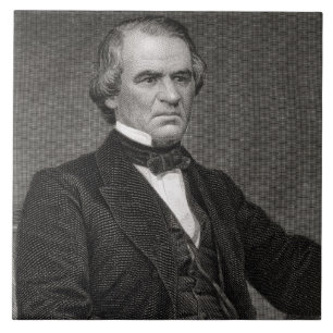 Andrew Johnson, gegraveerd op een foto van Thom Tegeltje