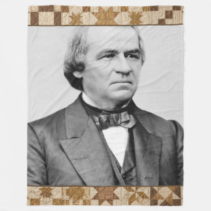 Andrew Johnson — Vintage Presidentiële Quilt Dekbe Fleece Deken