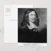 Andrew Marvell , gegraveerd door John Raphael Smit Briefkaart (Voorkant / Achterkant)