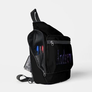 Andrew Naam In Nebula Blauw, Sling Bag