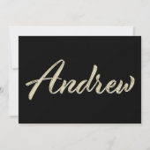 Andrew Name white gold Handwriting Karte Kaart (Voorkant)