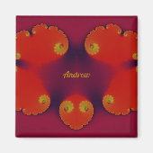 ANDREW ~ Red Scarlet Blue and Yellow Pattern ~ Magneet (Voorkant)