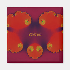 ANDREW ~ Red Scarlet Blue and Yellow Pattern ~ Magneet