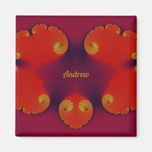 ANDREW ~ Red Scarlet Blue and Yellow Pattern ~ Magneet