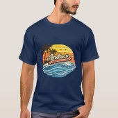 Andrew Retro Sunset Naamontwerp T-shirt (Voorkant)