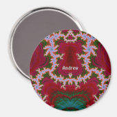 ANDREW ~ Shades of White, Green, Red kerst~ Magneet (Voorkant / Achterkant)