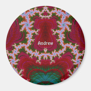 ANDREW ~ Shades of White, Green, Red kerst~ Magneet