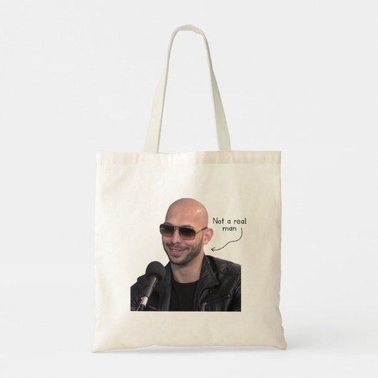 Andrew Tate is geen echt man Tote Bag (Achterkant)