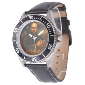 Andrew Tate Stainless Steel Black Leather Watch Horloge (Gekanteld)