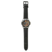 Andrew Tate Stainless Steel Black Leather Watch Horloge (Vlak)