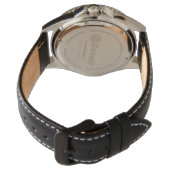 Andrew Tate Stainless Steel Black Leather Watch Horloge (Achterkant)