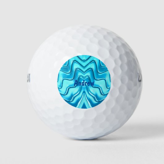 ANDREW ~ WAVES Aqua Blue Shades fractal ~ Leuk~ Golfballen (Voorkant)