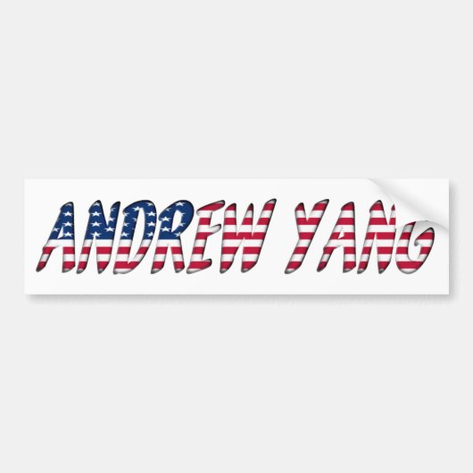 Andrew Yang Democraat Presidentiële kandidaat 2020 Bumpersticker (Voorkant)