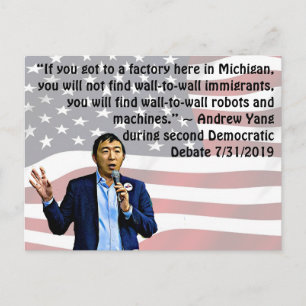 Andrew Yang uit het tweede democratische debat Briefkaart